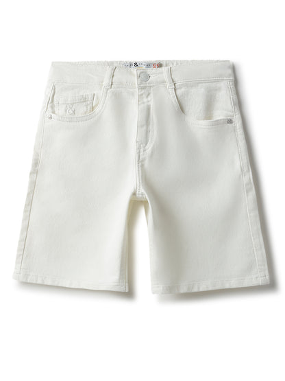 Boys White Bermuda Shorts