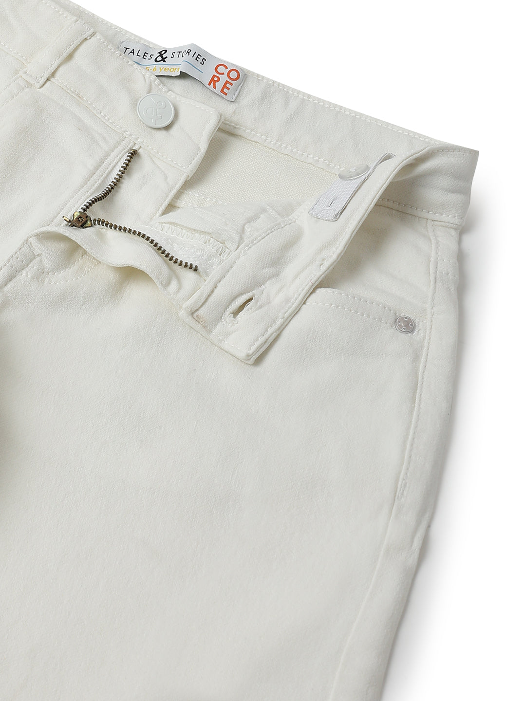 Boys White Bermuda Shorts