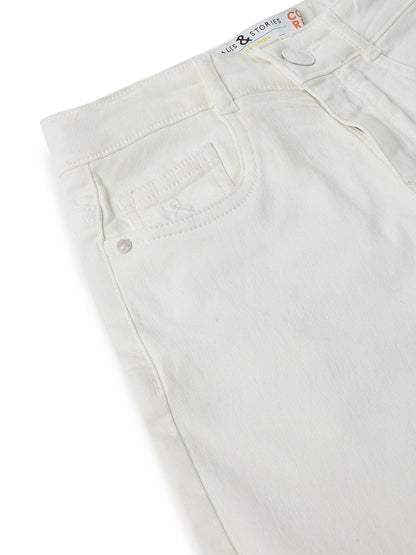 Boys White Bermuda Shorts