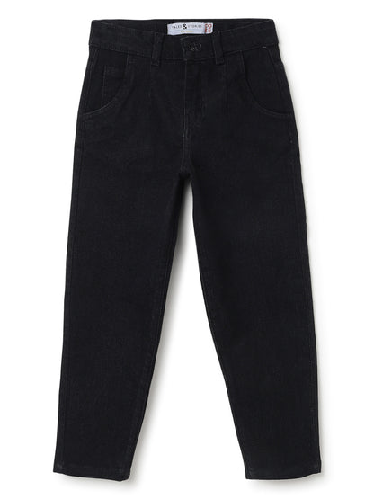 Girls Black Slouchy Fit Denim Jeans