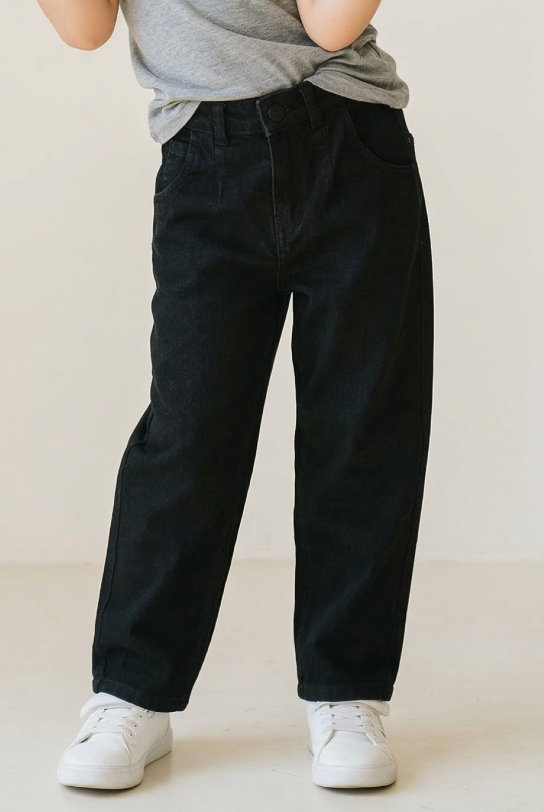 Girls Black Slouchy Fit Denim Jeans