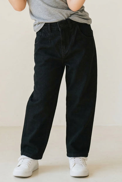 Girls Black Slouchy Fit Denim Jeans