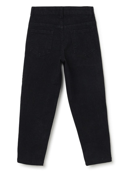 Girls Black Slouchy Fit Denim Jeans