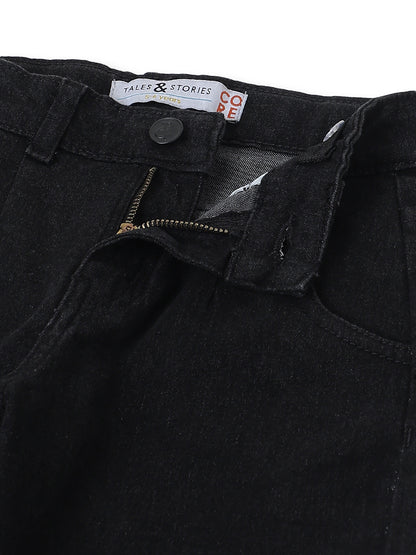 Girls Black Slouchy Fit Denim Jeans