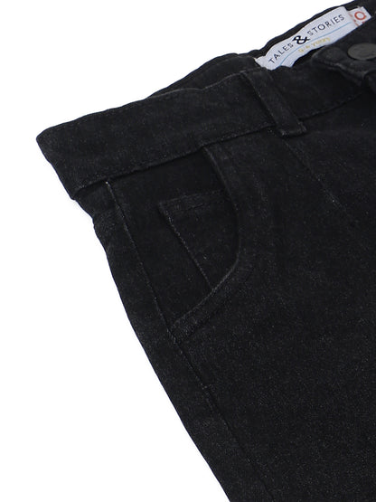 Girls Black Slouchy Fit Denim Jeans