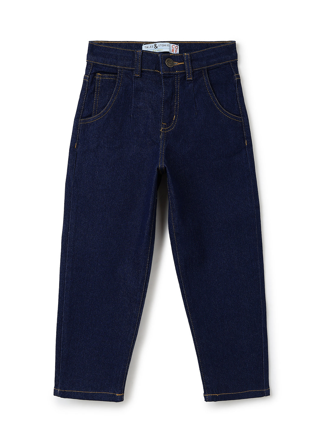 Girls Dark Blue Slouchy Fit Stretchable Denim Jeans