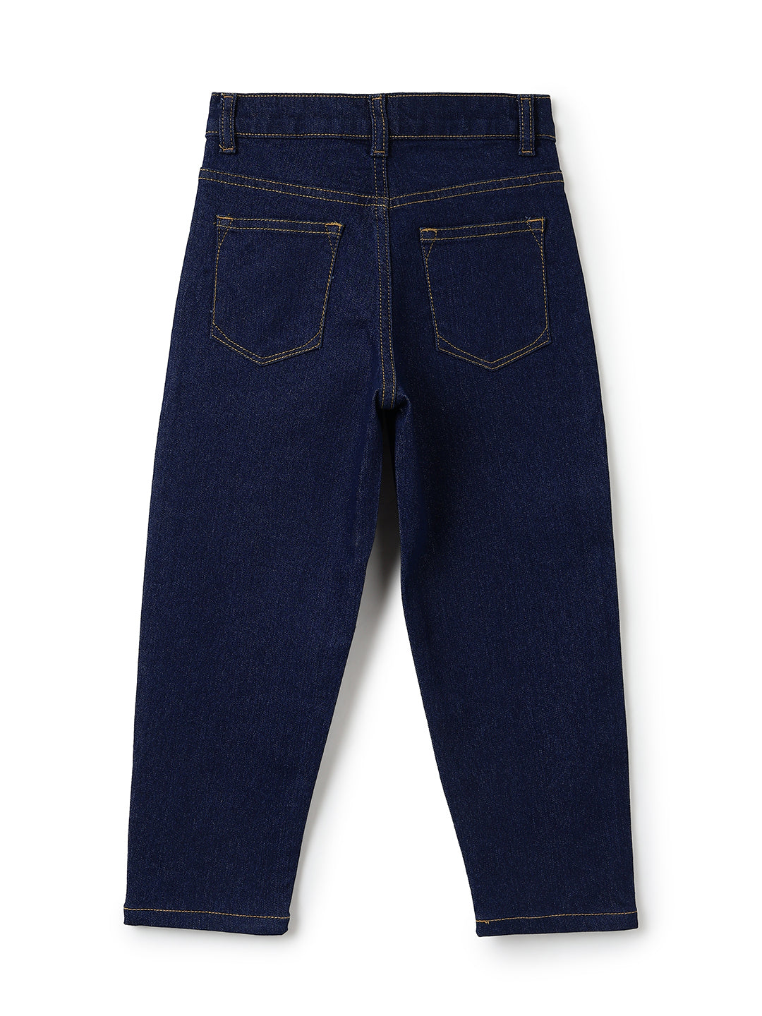 Girls Dark Blue Slouchy Fit Stretchable Denim Jeans