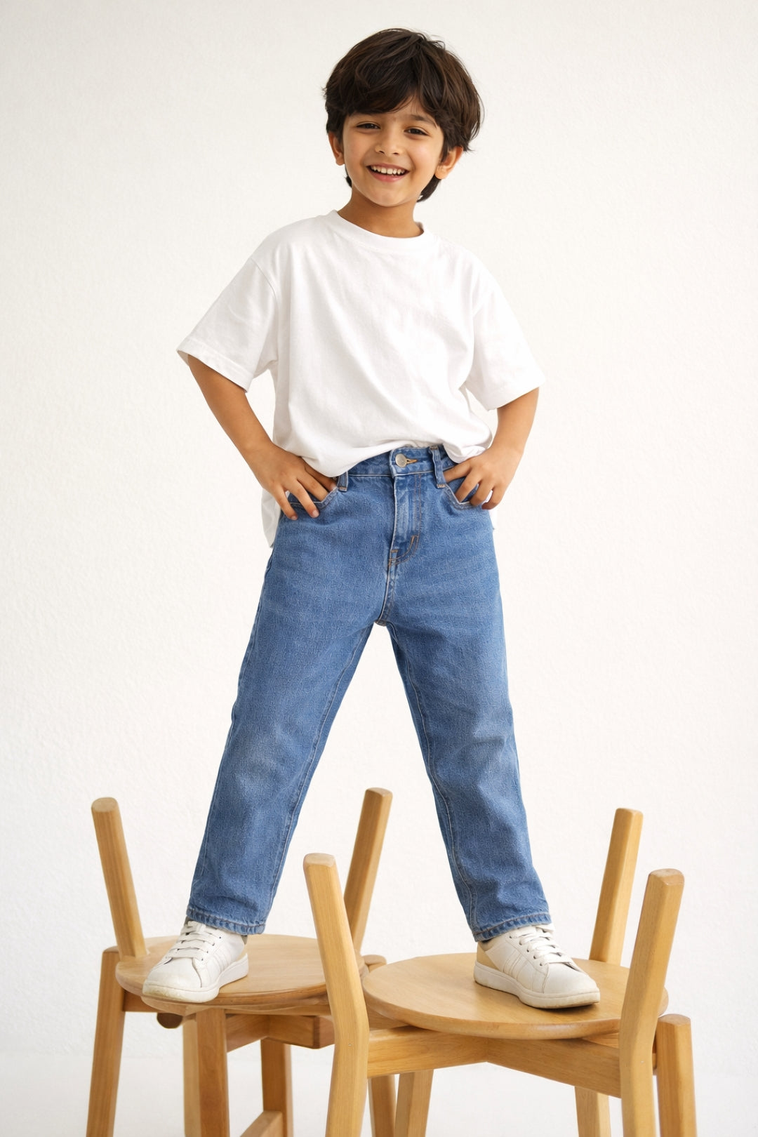 Boys Light Blue Denim Straight Fit Jeans
