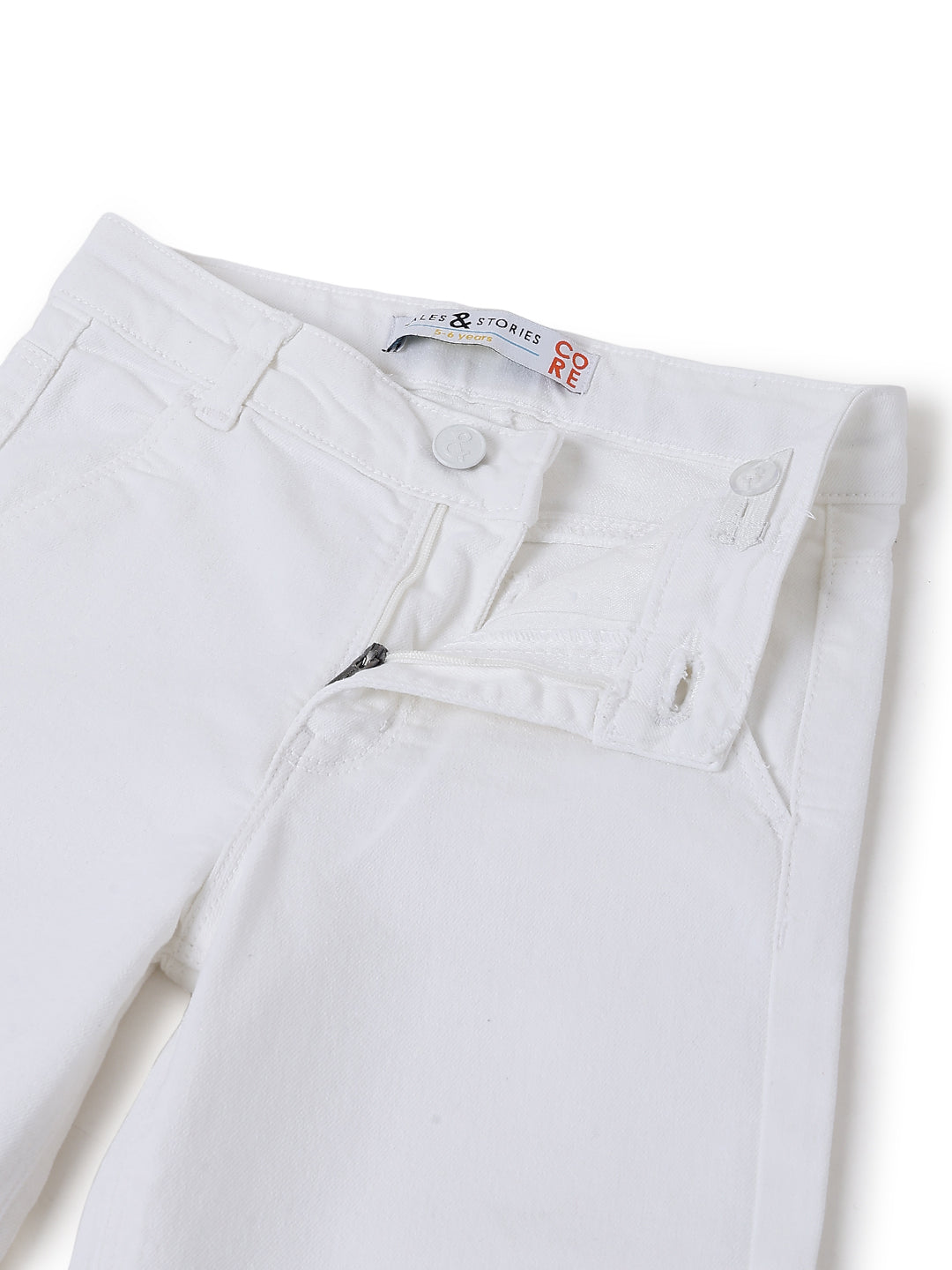 Girls Denim White Wide Leg Flared Jeans