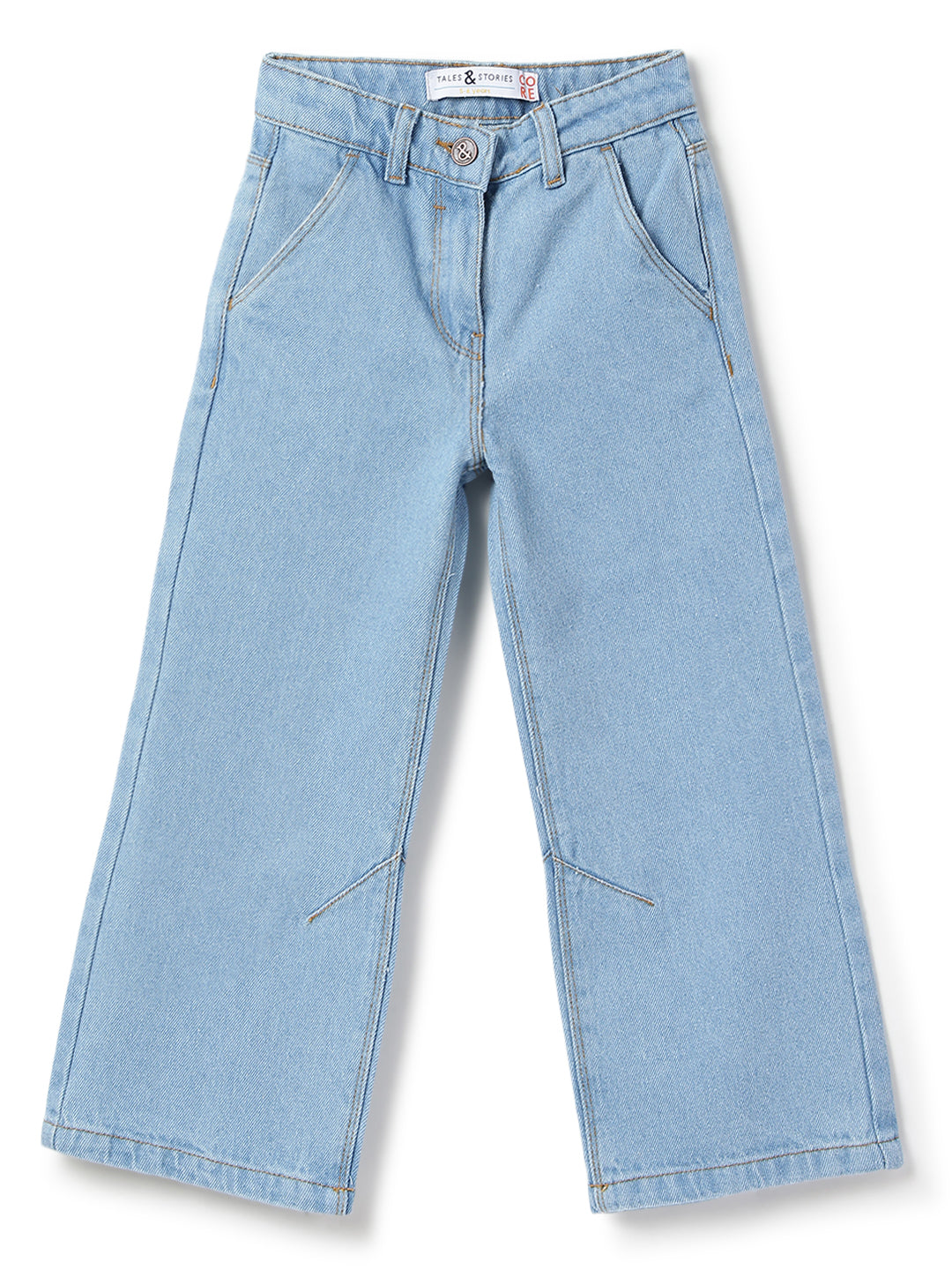 Girls Light Blue Denim Flared Fit Jeans