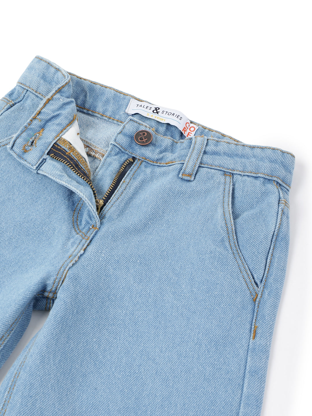 Girls Light Blue Denim Flared Fit Jeans