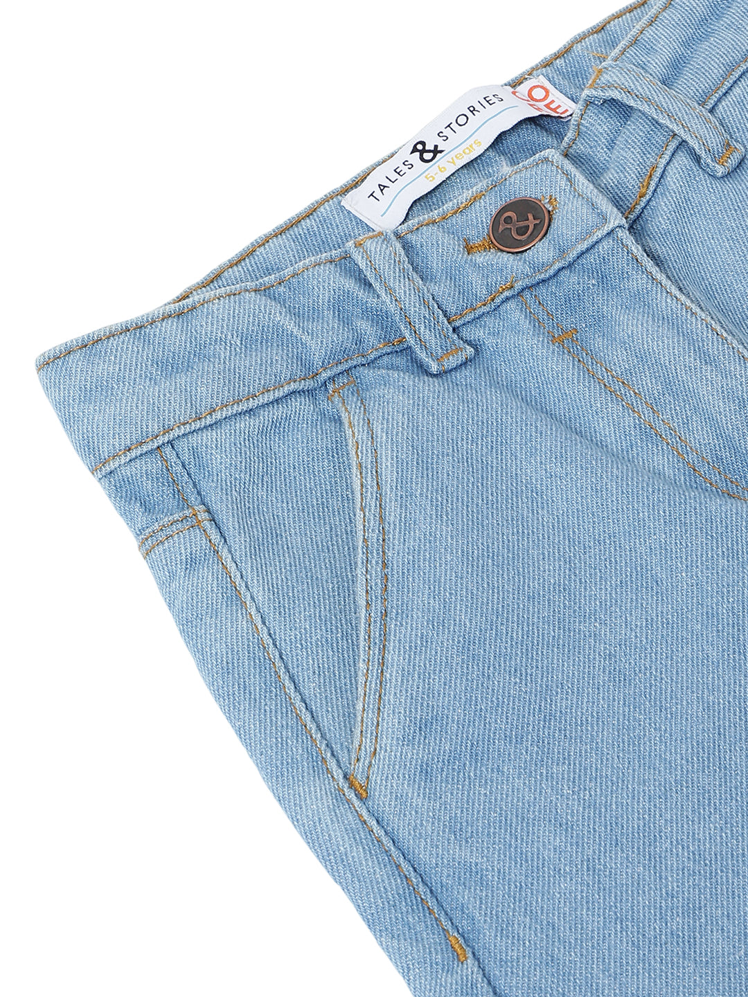 Girls Light Blue Denim Flared Fit Jeans