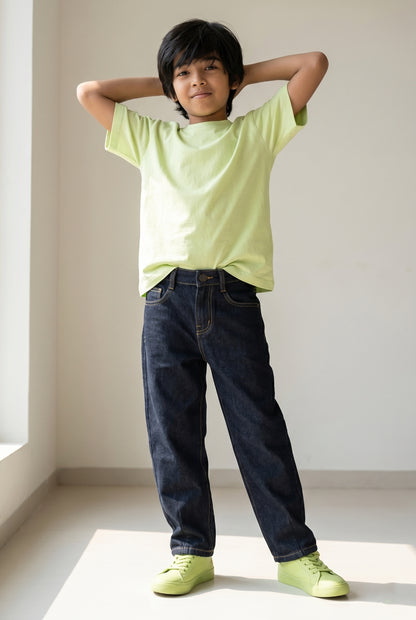 Boys Black Barrel Fit Denim Jeans