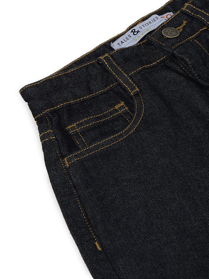 Boys Black Barrel Fit Denim Jeans