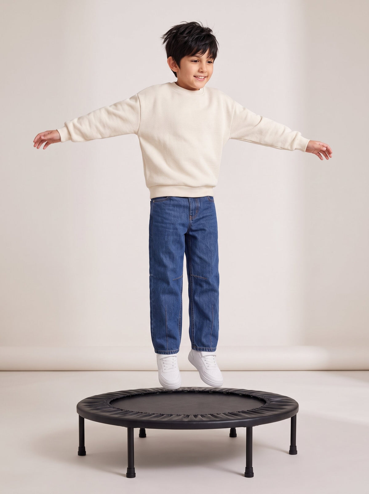 Boys Blue Cotton Washed Barrel Fit Jeans