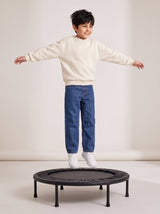 Boys Blue Cotton Washed Barrel Fit Jeans