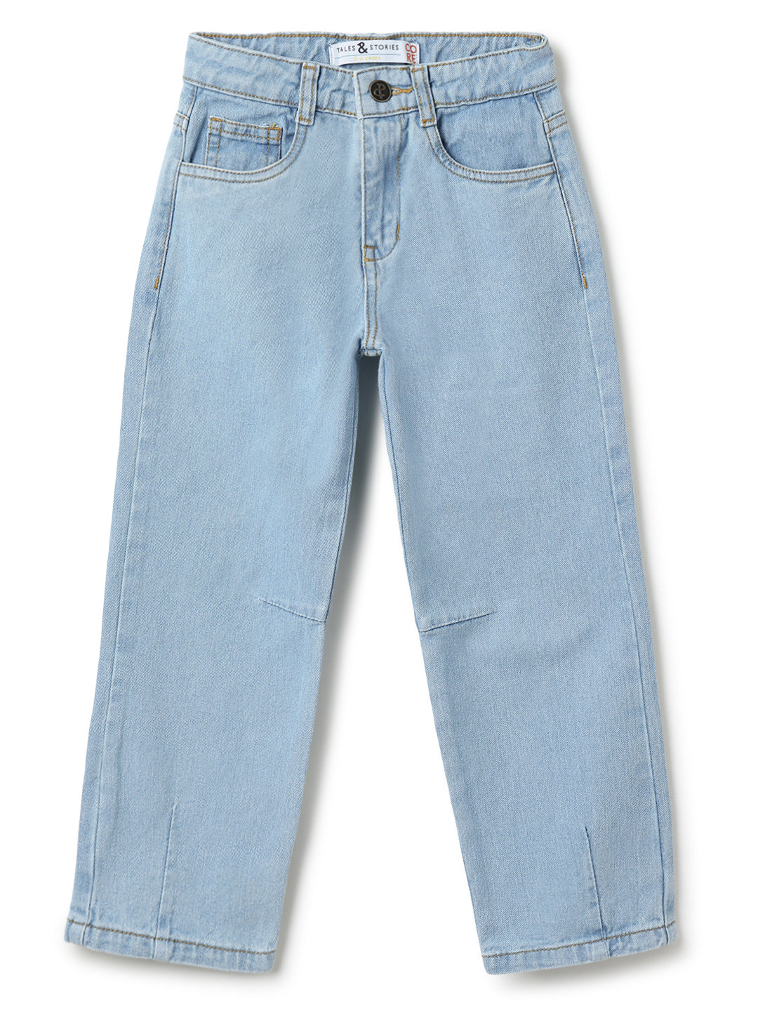 Boys Light Blue Barrel Fit Denim Jeans