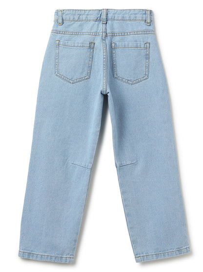 Boys Light Blue Barrel Fit Denim Jeans