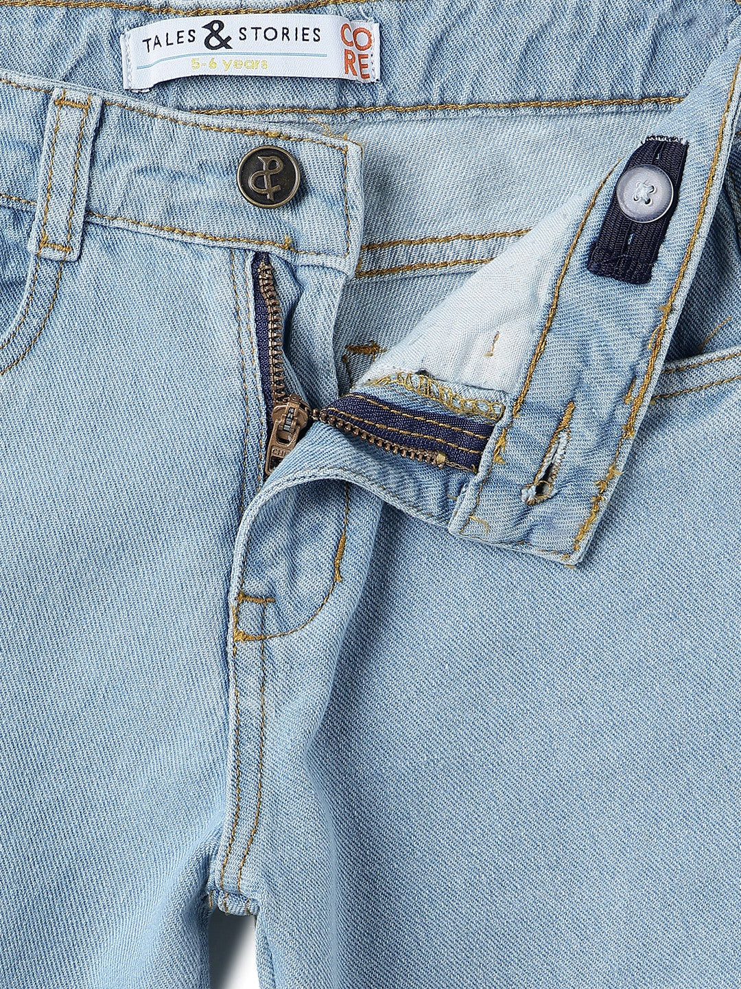 Boys Light Blue Barrel Fit Denim Jeans