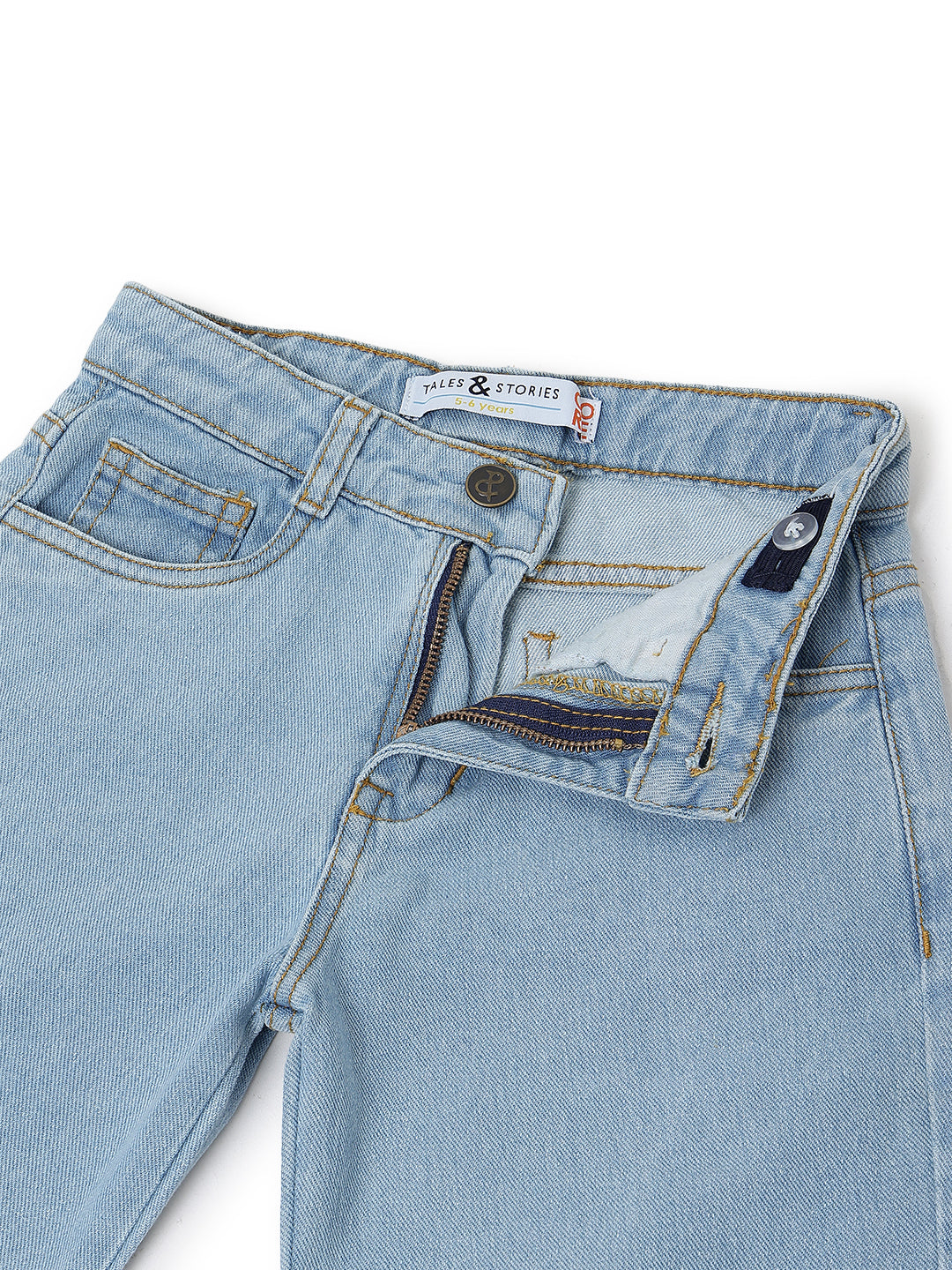 Boys Light Blue Barrel Fit Denim Jeans