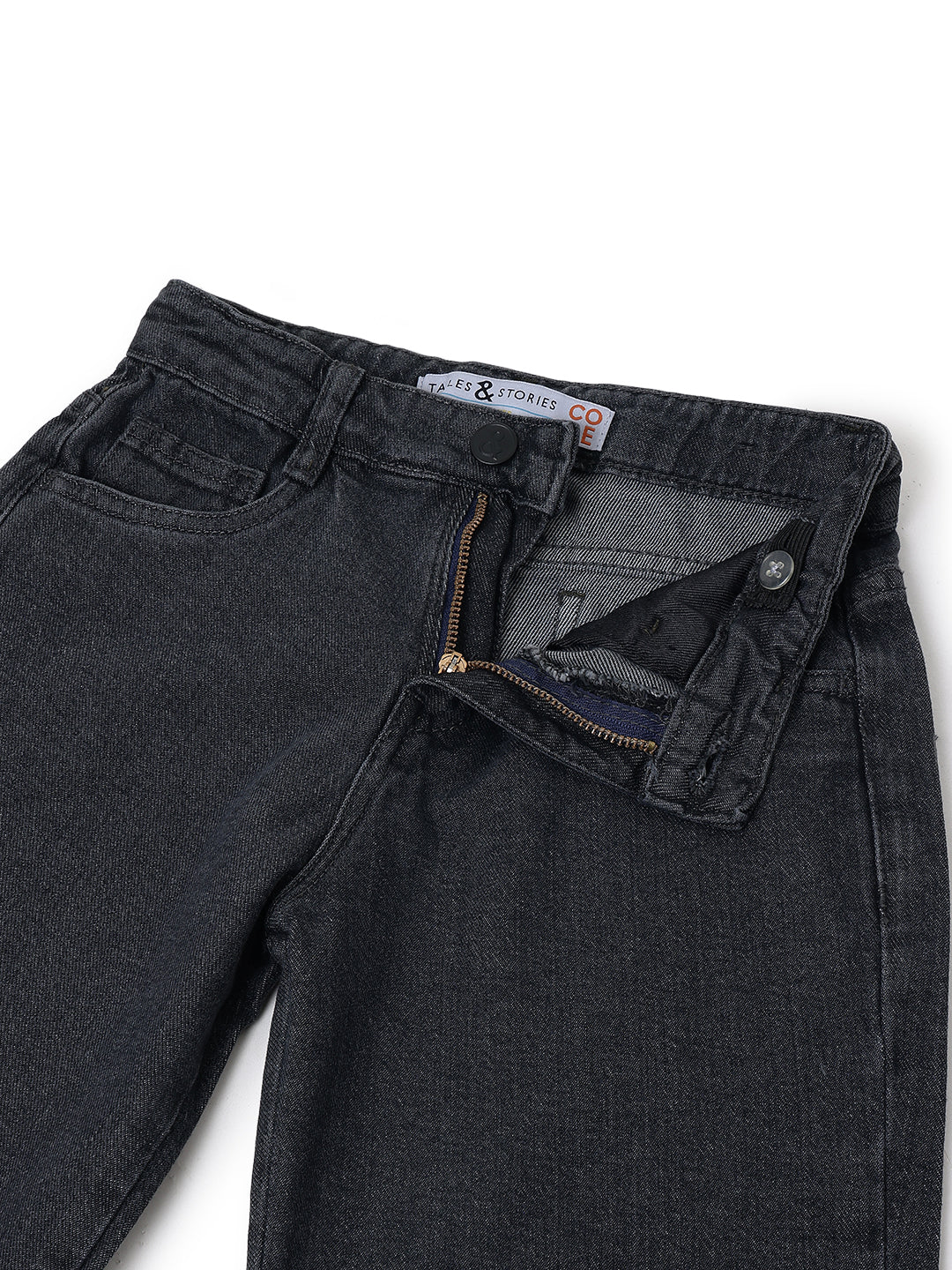 Boys Dark Grey Barrel Fit Denim Jeans