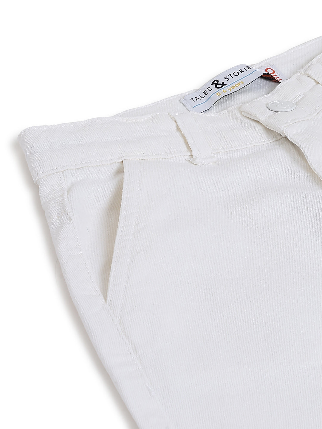 Boys & Girls Unisex White Stretchable Baggy Fit Denim Jeans