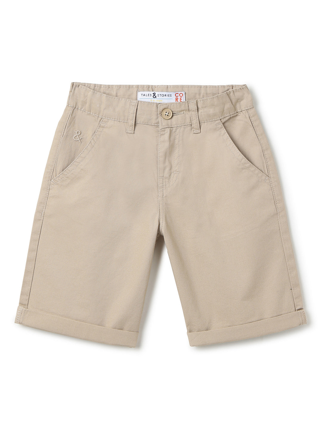 Boys Cotton Twill Khaki Bermuda Shorts