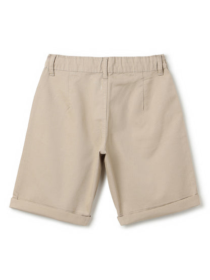 Boys Cotton Twill Khaki Bermuda Shorts