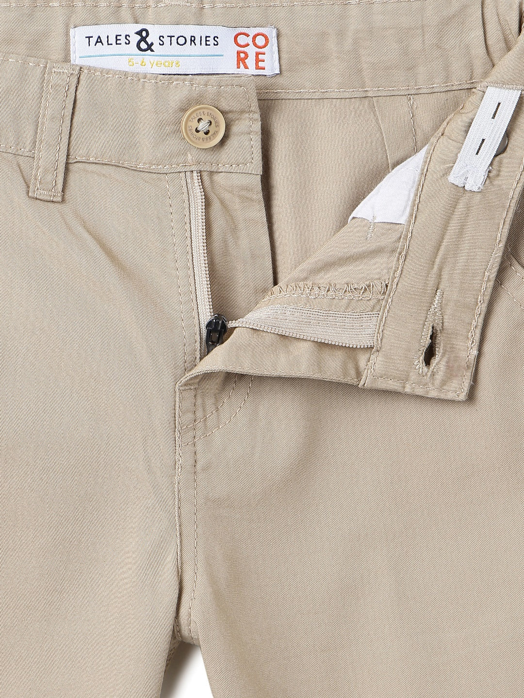 Boys Cotton Twill Khaki Bermuda Shorts