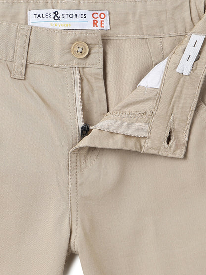 Boys Cotton Twill Khaki Bermuda Shorts