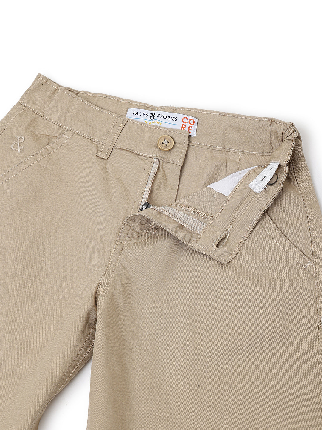 Boys Cotton Twill Khaki Bermuda Shorts