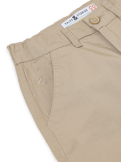 Boys Cotton Twill Khaki Bermuda Shorts