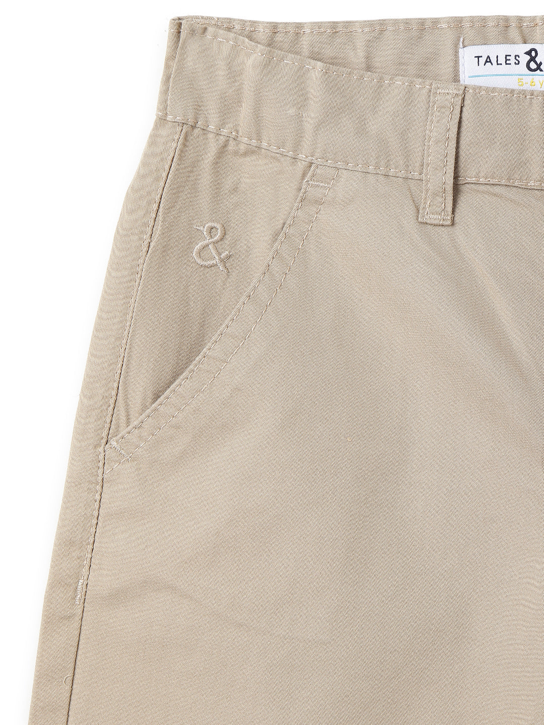 Boys Cotton Twill Khaki Bermuda Shorts
