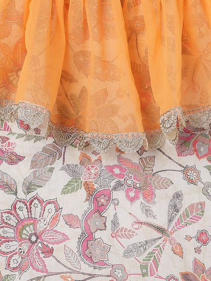 Girls Multicolor Floral Printed Maxi Dress