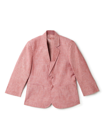Boys Cotton Pink Solid Blazer