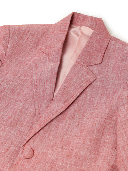 Boys Cotton Pink Solid Blazer