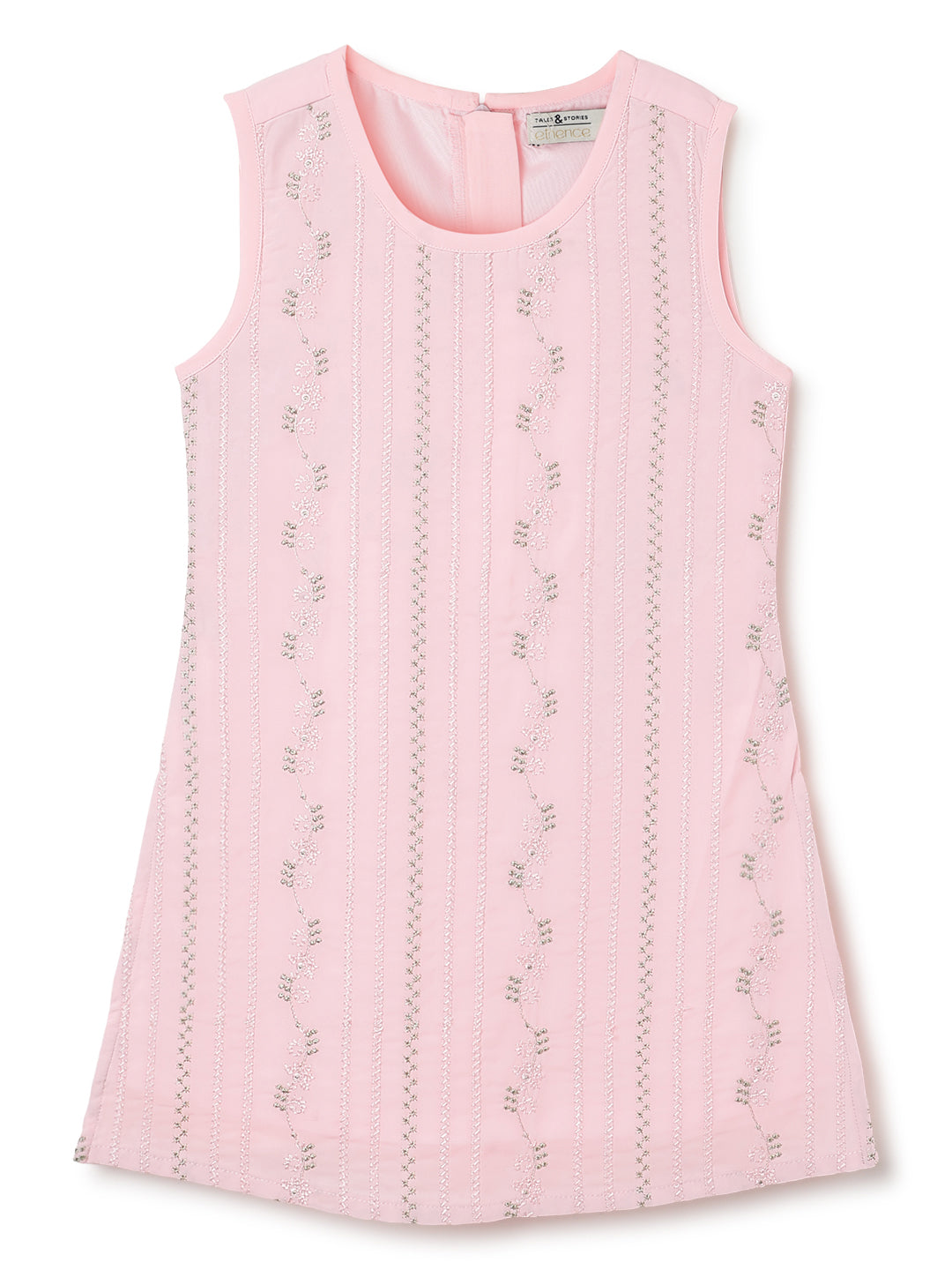 Girls Georgette Embroidered Pink Kurta Palazzo Dupatta Set