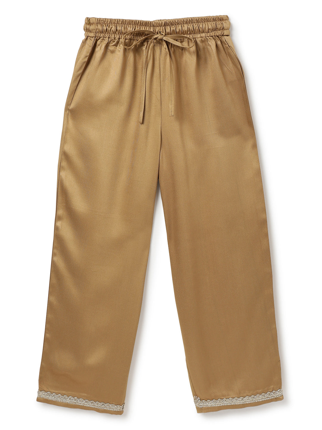 Girls Viscose Khaki Kurta Pant With Dupatta Ethnic Set