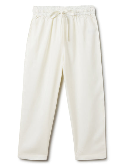 Boys Chanderi Rust & Cream Kurta Pyjama Set