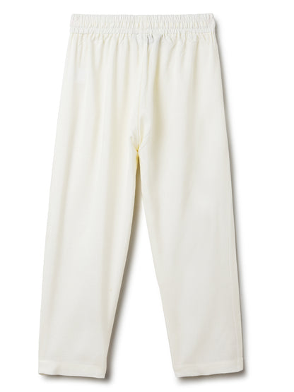 Boys Chanderi Rust & Cream Kurta Pyjama Set