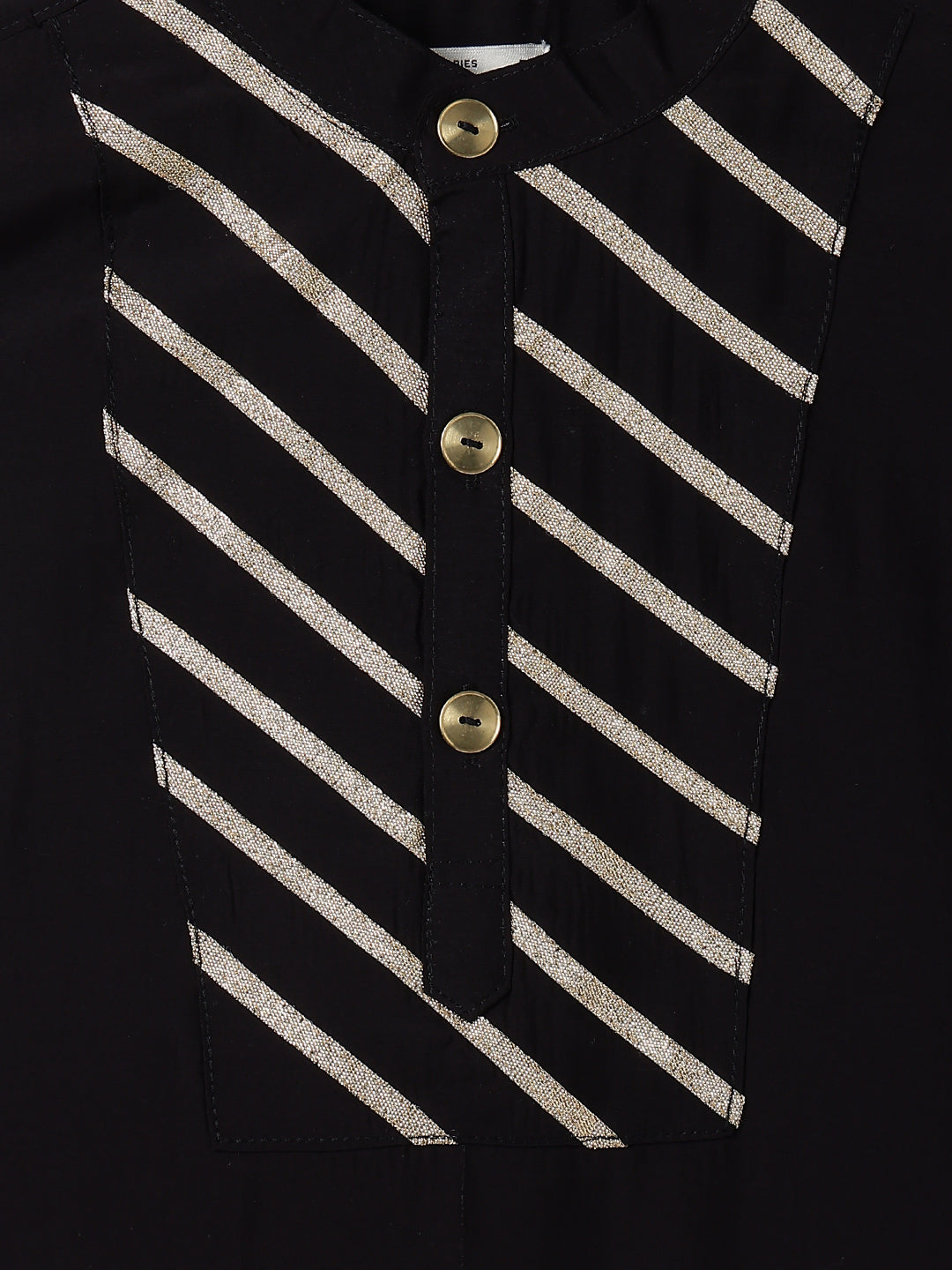 Boys Chanderi Black & Cream Ethnic Kurta Payjama Set