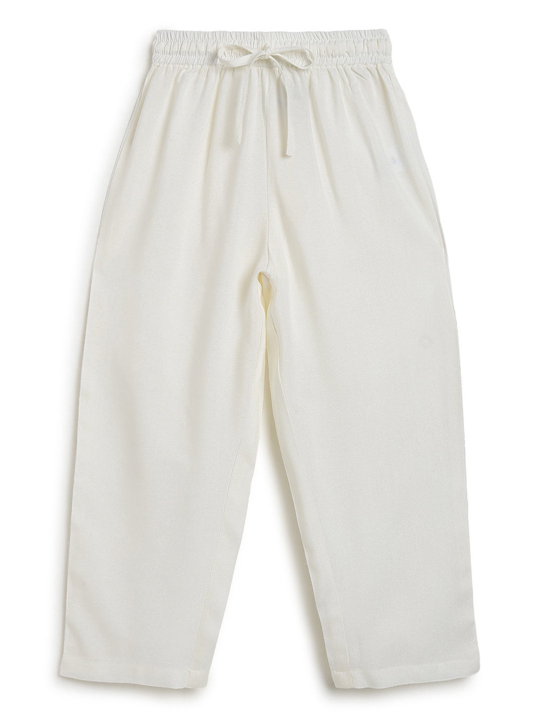 Boys Cream Viscose Embroidered Ethnic Wear Kurta Pyjama Set