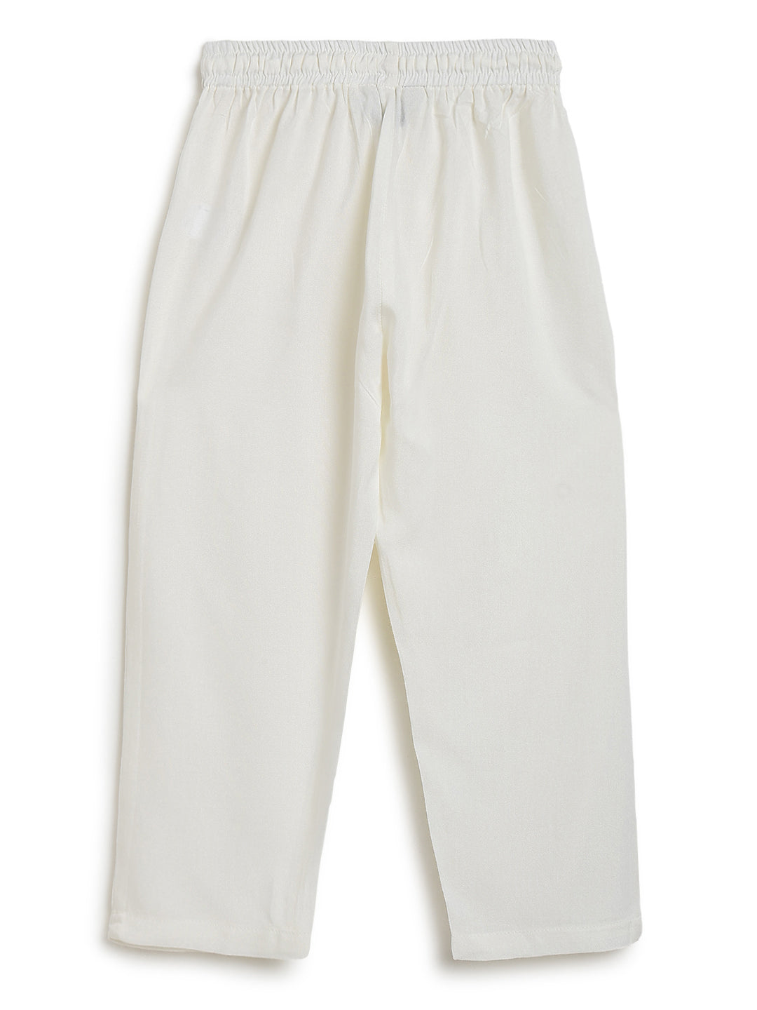 Boys Cream Viscose Embroidered Ethnic Wear Kurta Pyjama Set