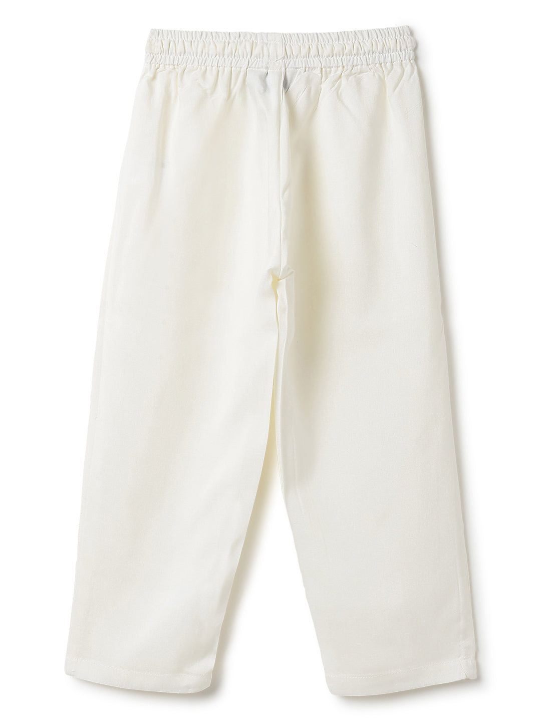 Boys Chanderi Ethnic Kurta Pajama Set with Mirror Work Lace Design