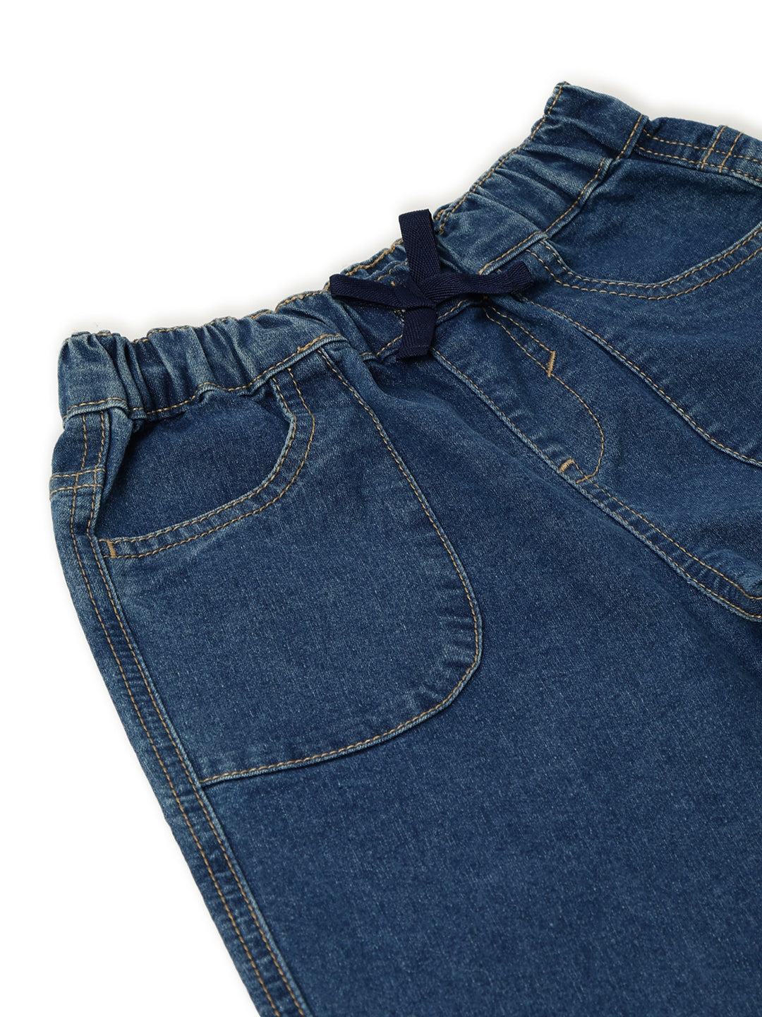 Girls Blue Lycra Solid Jogger
