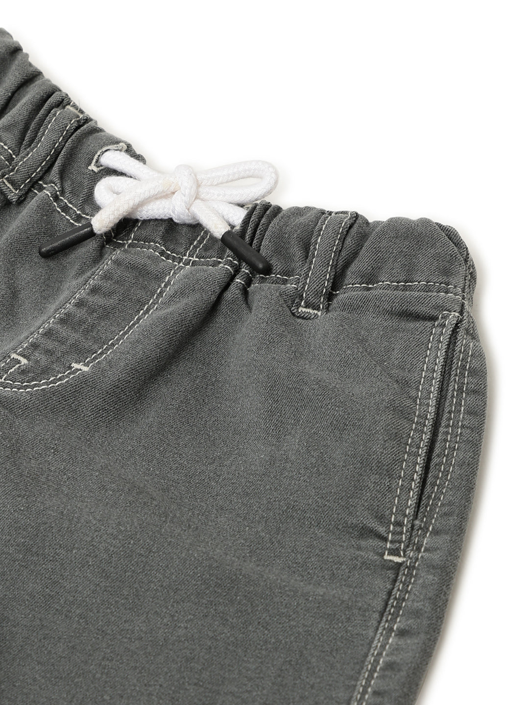 Girls Grey Lycra Solid Shorts