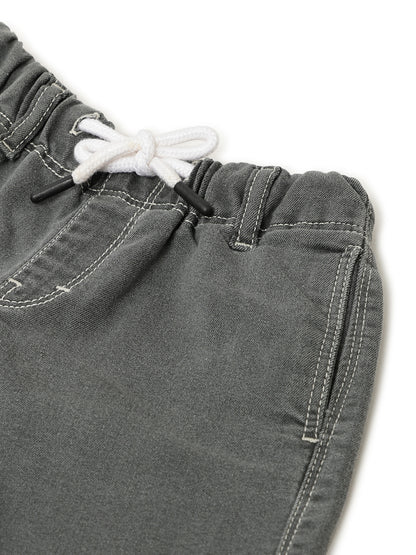 Girls Grey Lycra Solid Shorts