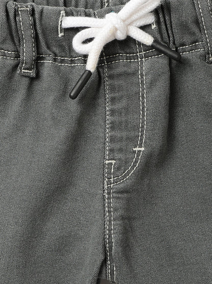 Girls Grey Lycra Solid Shorts
