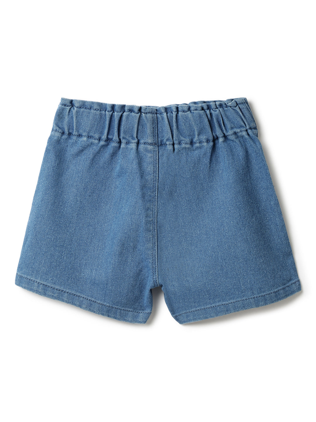 Girls Light Blue Lycra Solid Shorts