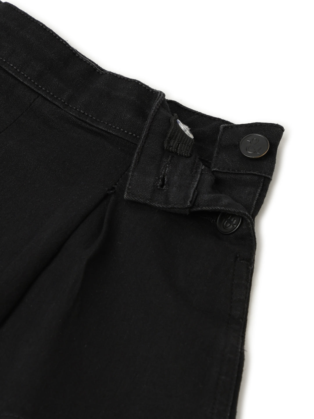 Girls Black Lycra Solid Skirt